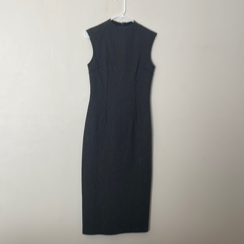 Madison Brown grey wool sheath dress